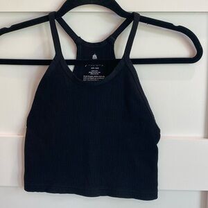 FREE PEOPLE HAPPINESS RUNS CROP TANK SIZE SMALL/XTRA SMALL BLACK